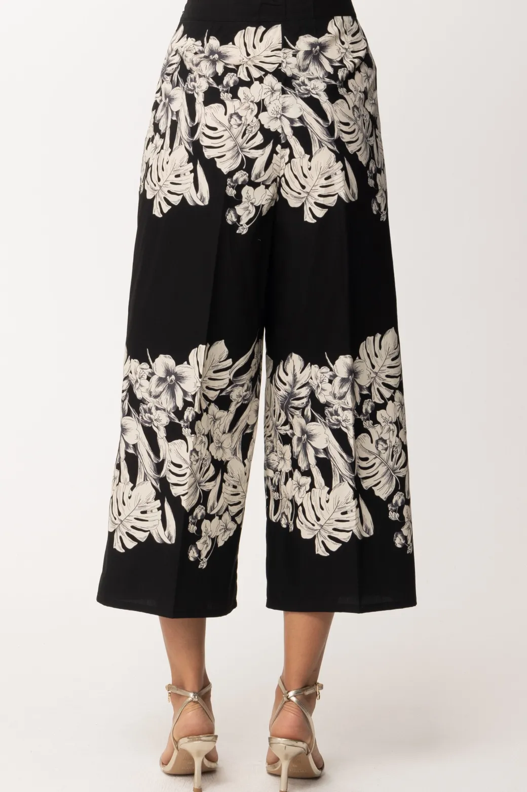 Donna Twin-set Pantalone Ampio con Stampa Floreale
