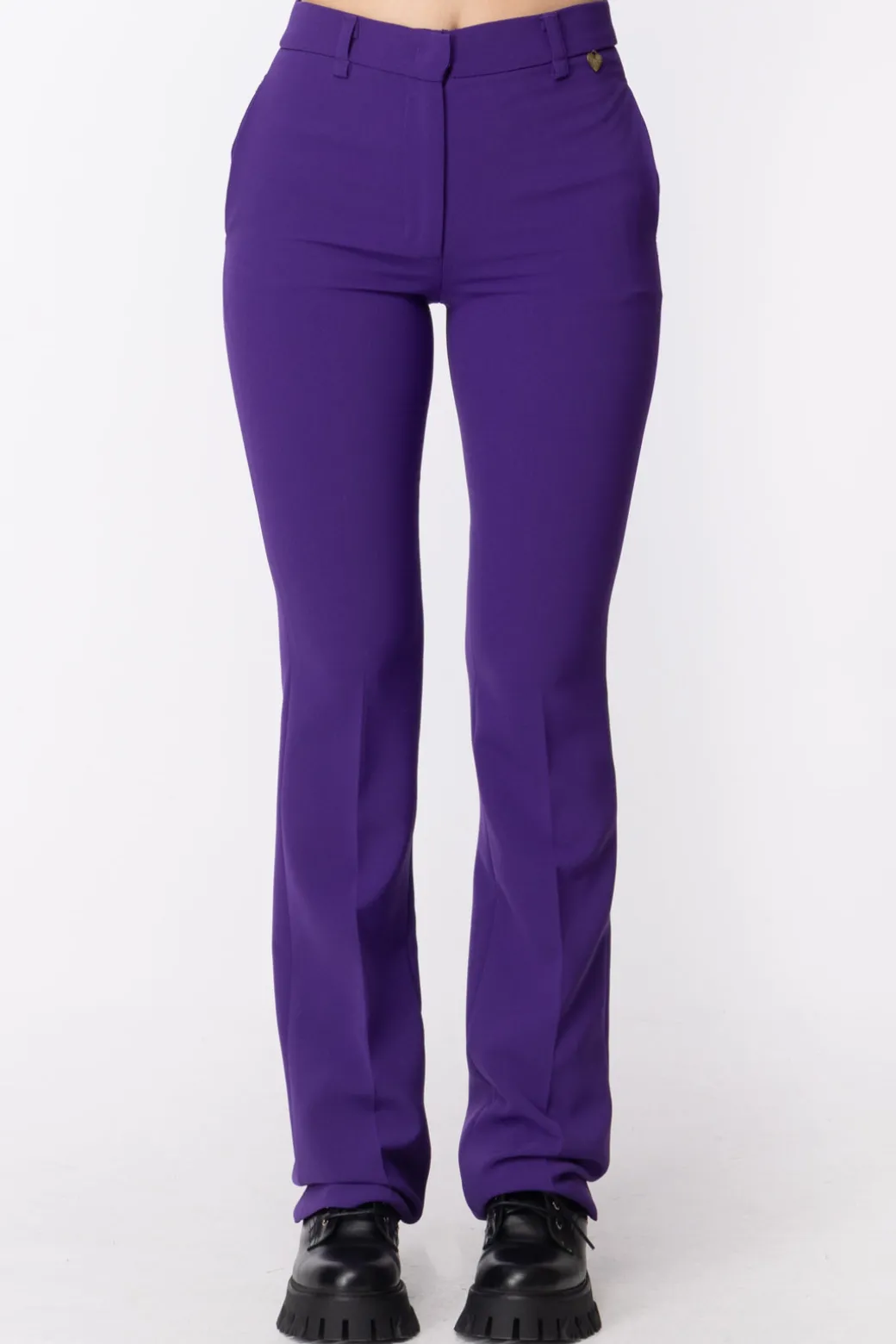 Donna Twin-set Pantaloni a Zampa In Crepe