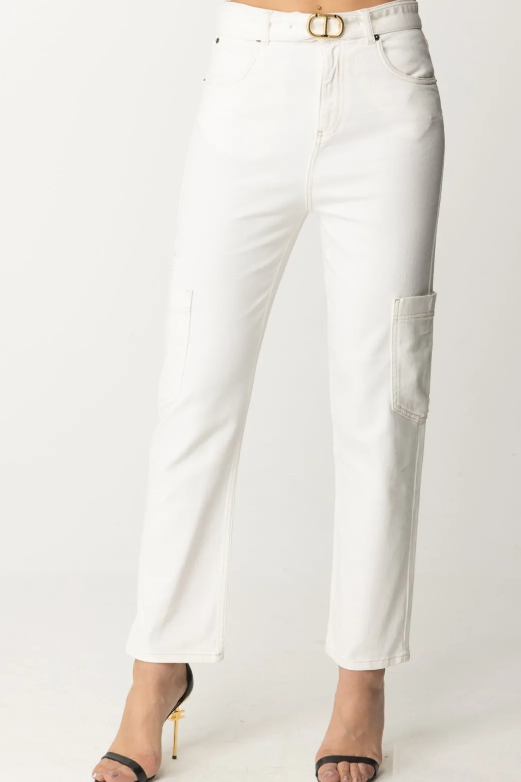 Donna Twin-set Pantaloni Cargo con Cintura Logata