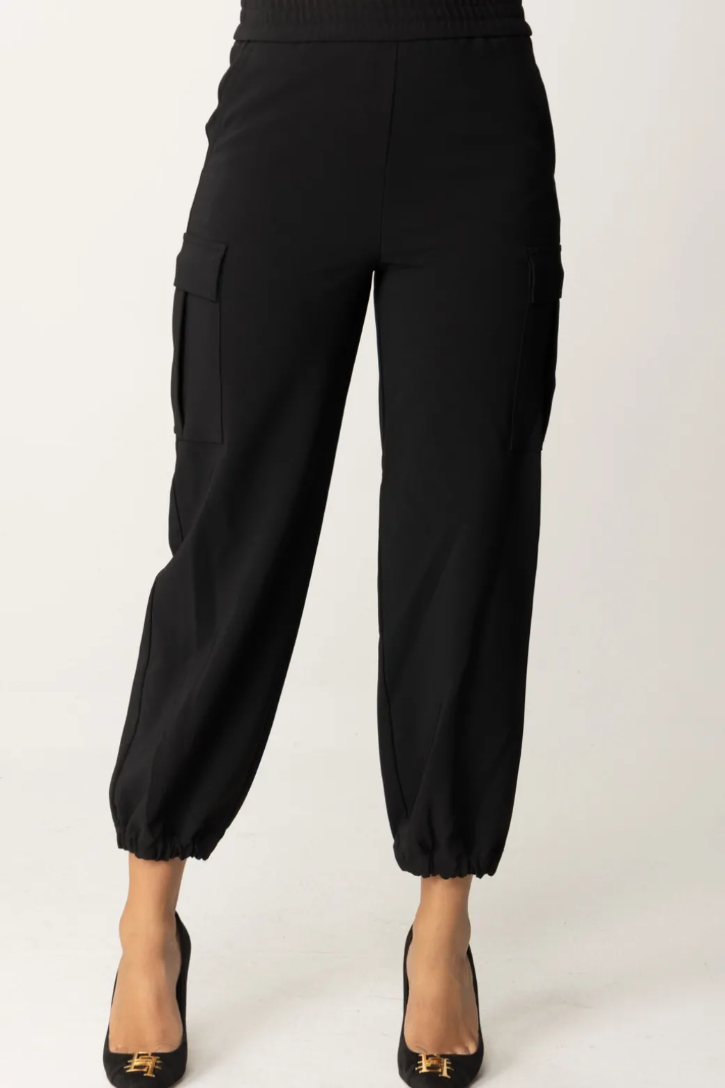 Donna Twin-set Pantaloni Cargo con Elastico