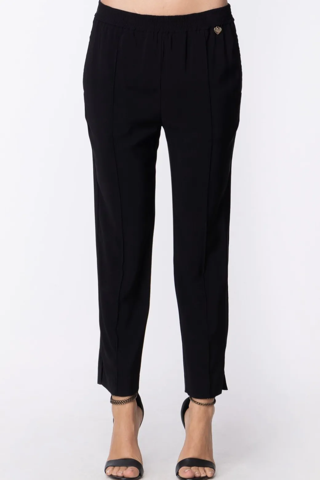 Donna Twin-set Pantaloni con Vita Arricciata e Spacchetti Alla Caviglia