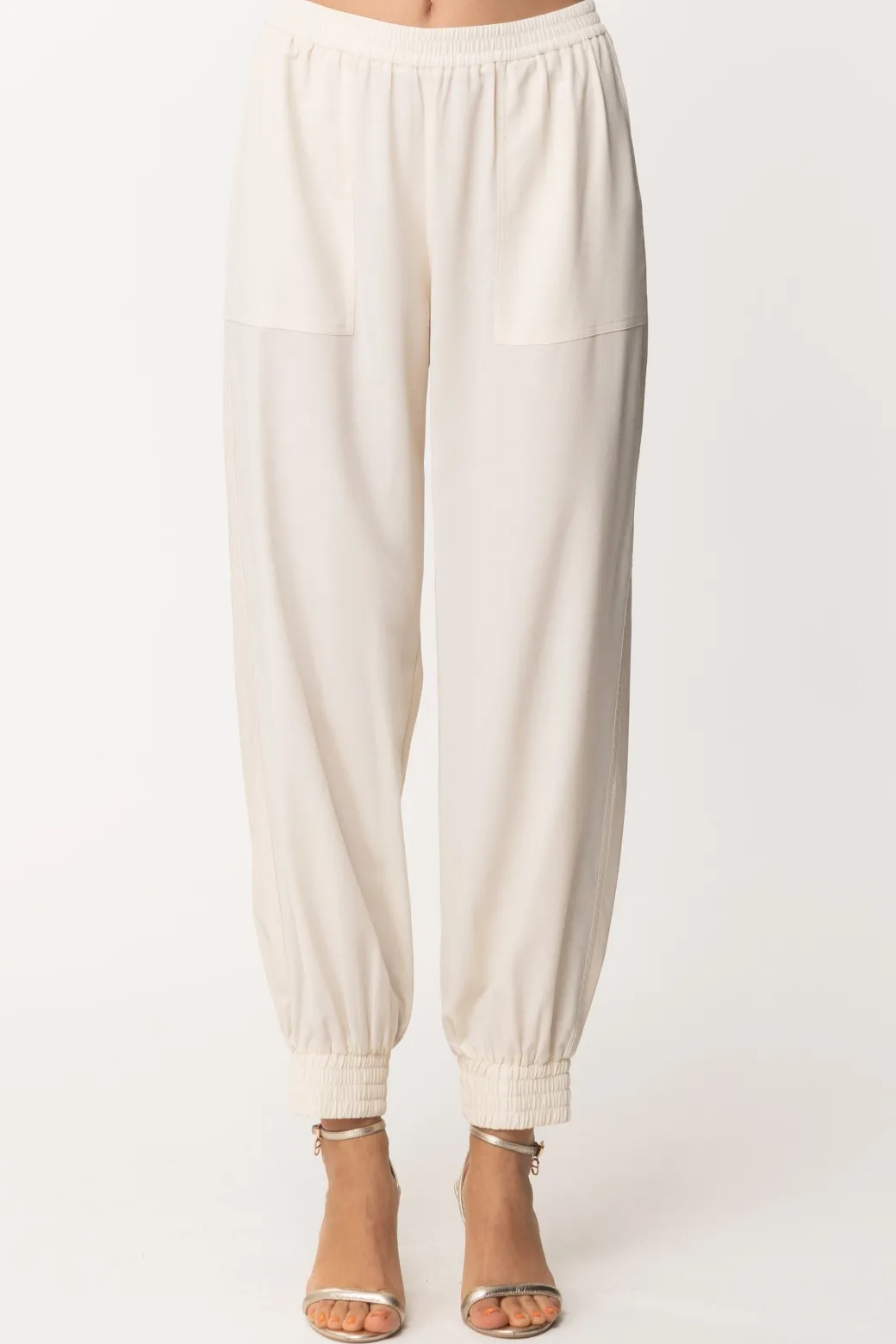 Donna Twin-set Pantaloni Jogging con Dettaglio In Ecopelle