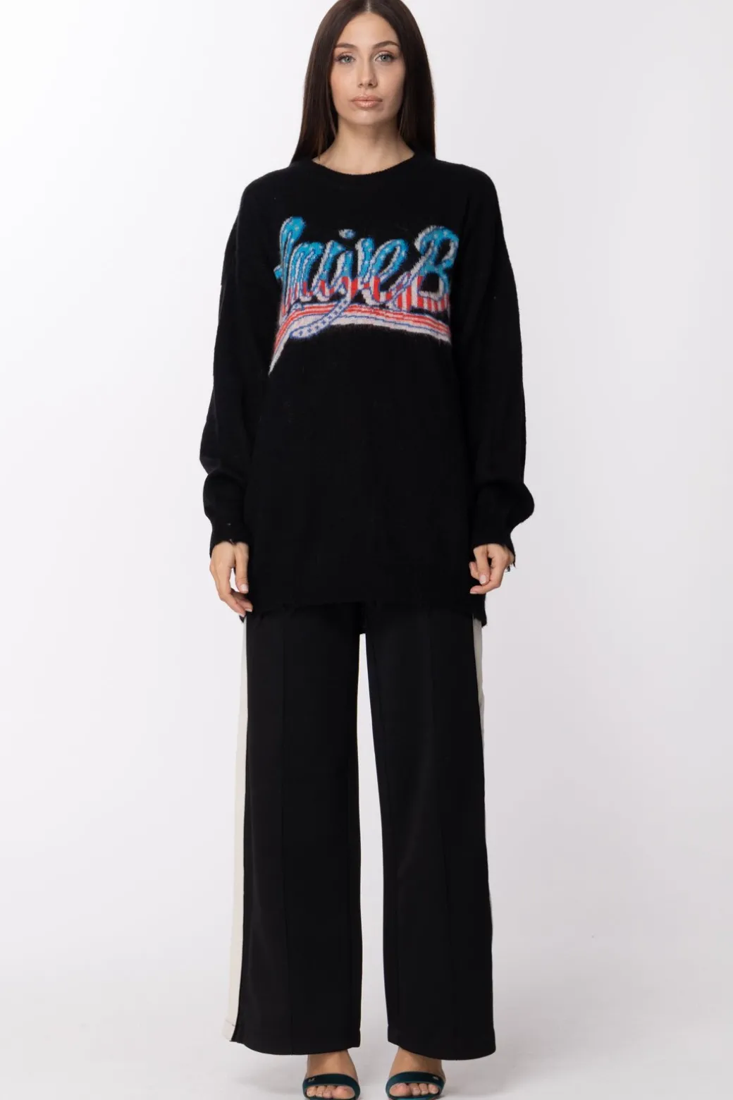 Donna Twin-set Pantaloni Palazzo In Maglia