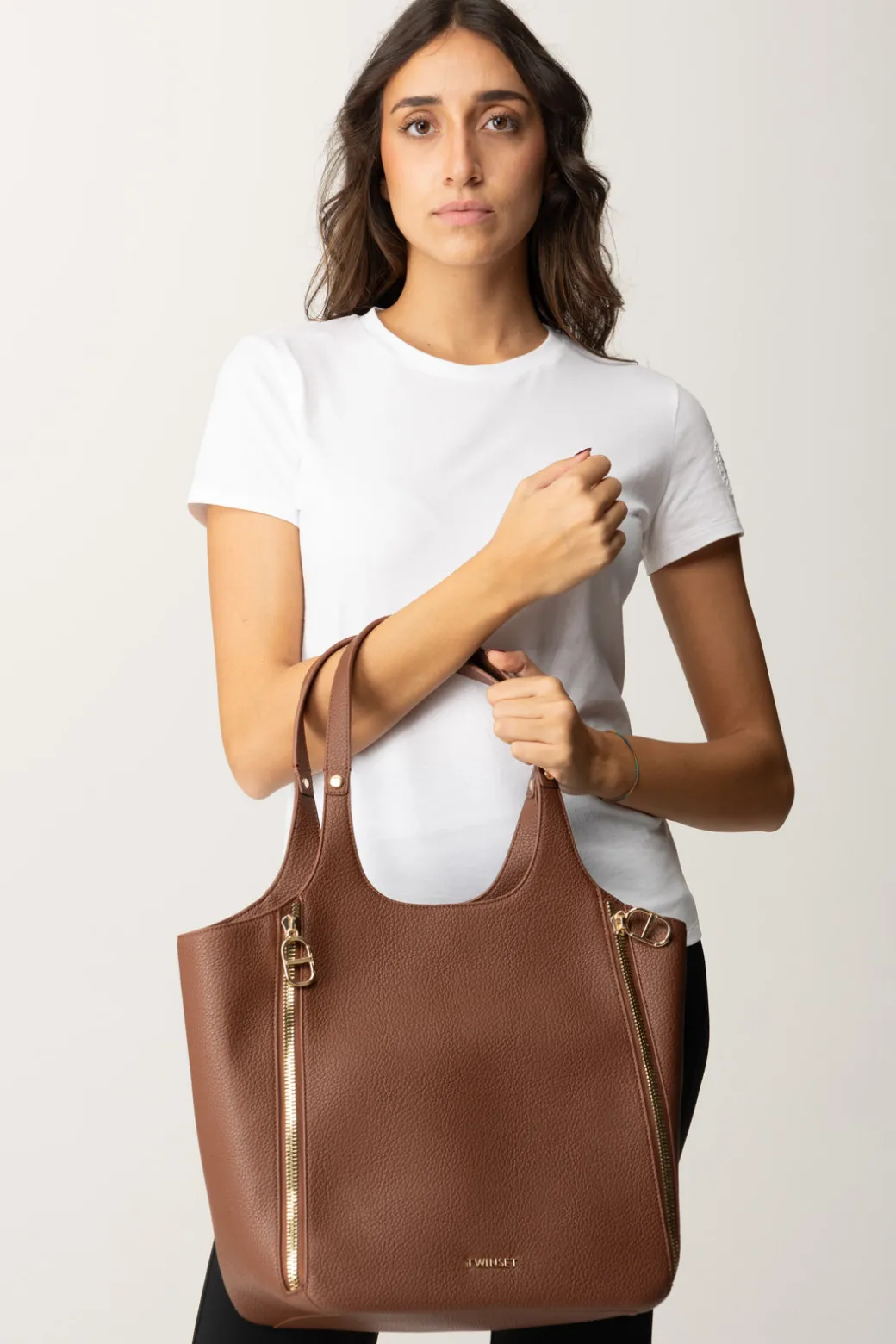 Donna Twin-set Shopper Bag con Doppio Manico
