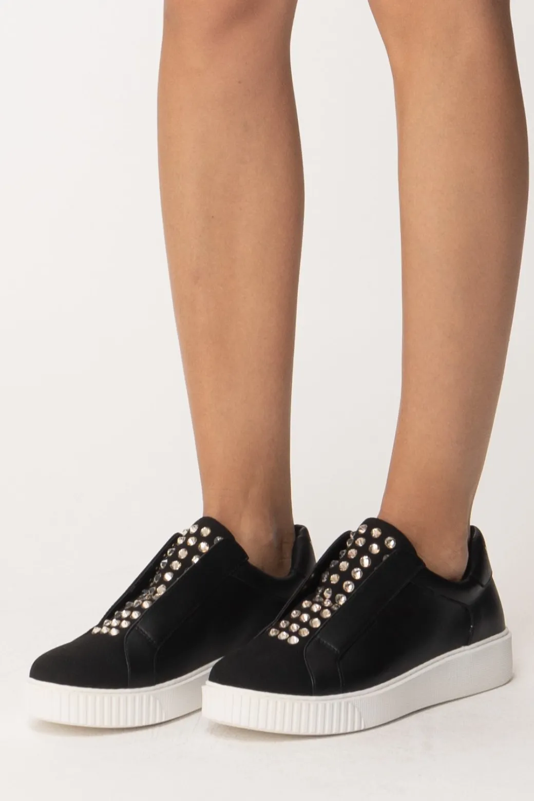 Donna Twin-set Sneaker Bassa Scamosciata con Strass