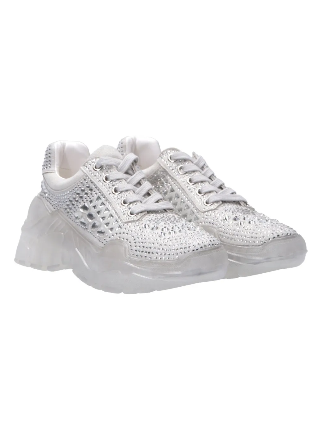 Donna Twin-set Sneaker Scamoscate con Strass