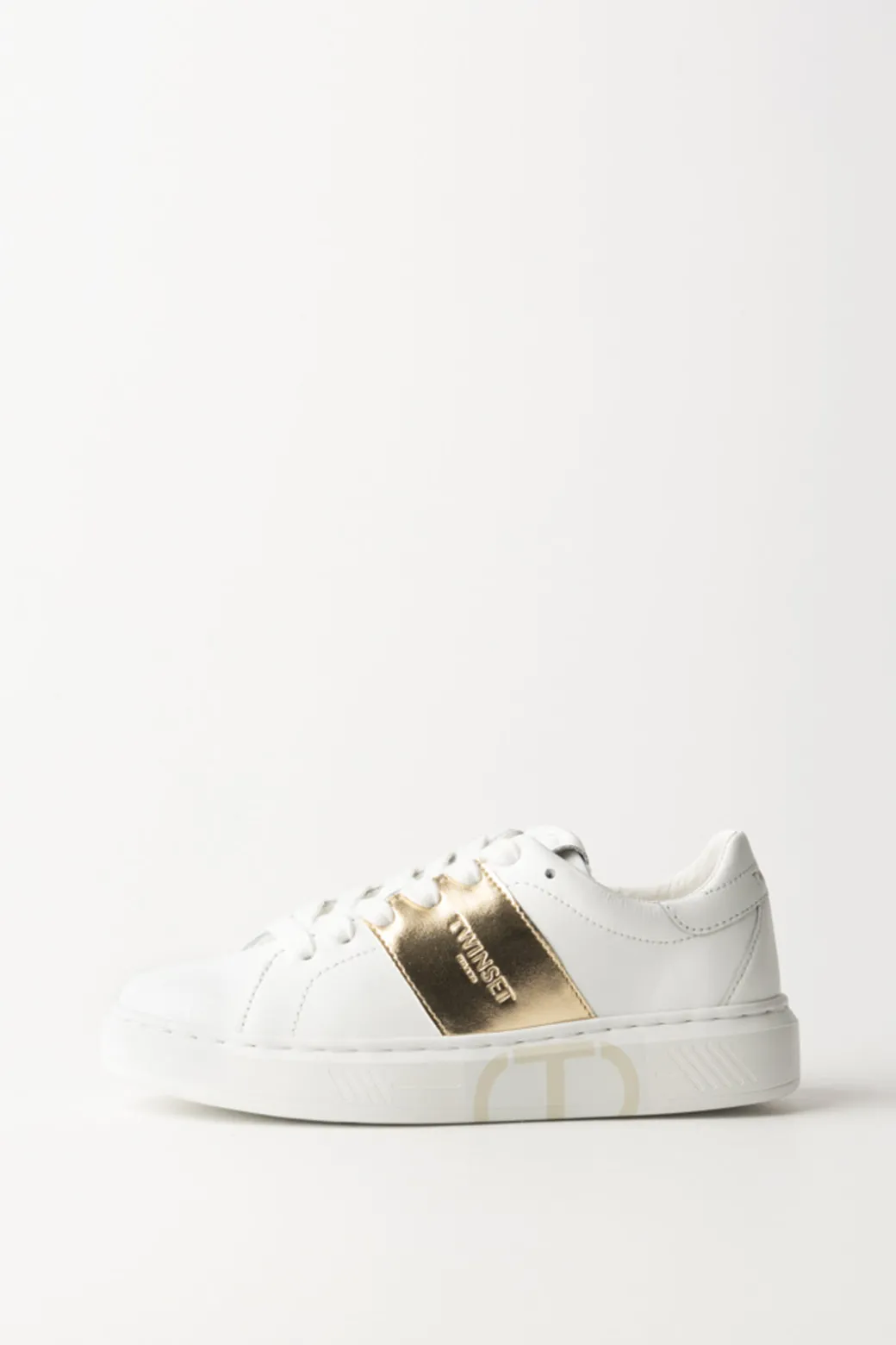 Donna Twin-set Sneakers Basse con Banda Gold