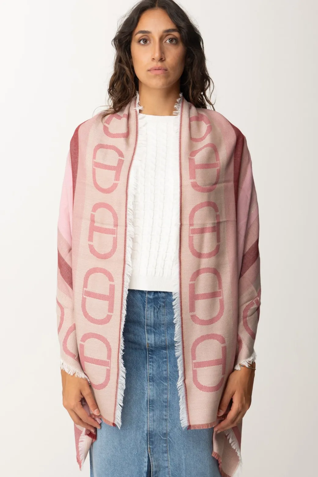 Donna Twin-set Stola con Stampa Logo