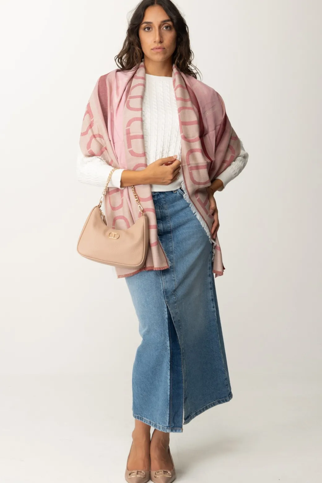 Donna Twin-set Stola con Stampa Logo