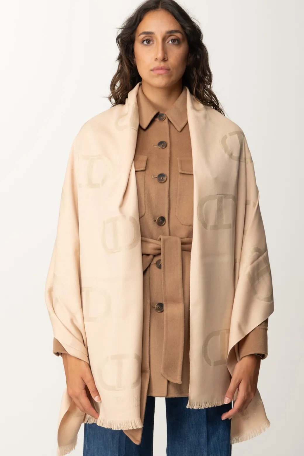 Donna Twin-set Stola con Stampa Logo