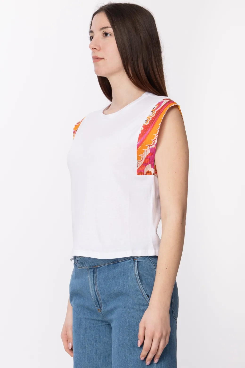 Donna Twin-set T Shirt con Maniche Multicolor