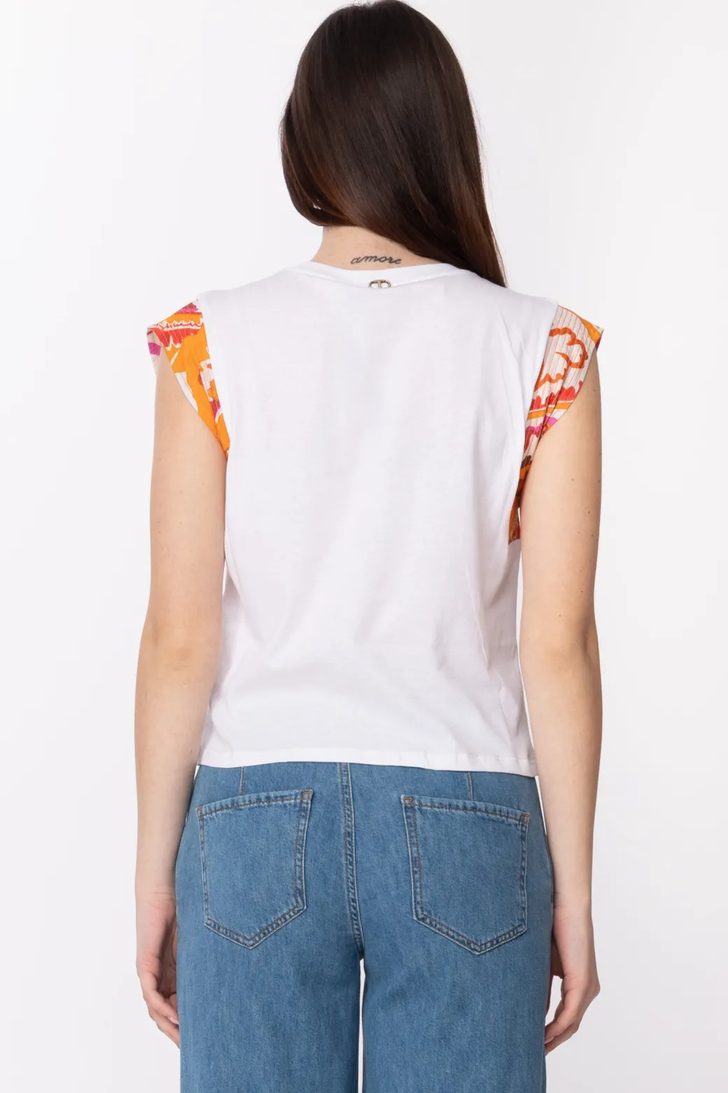 Donna Twin-set T Shirt con Maniche Multicolor
