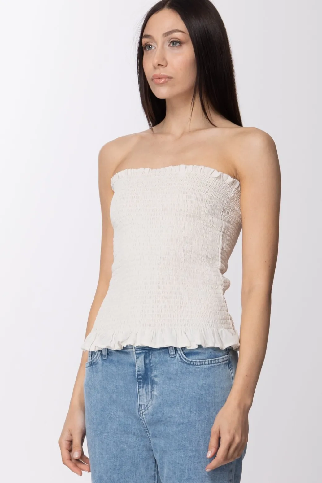 Donna Twin-set Top a Fascia Elasticizzato