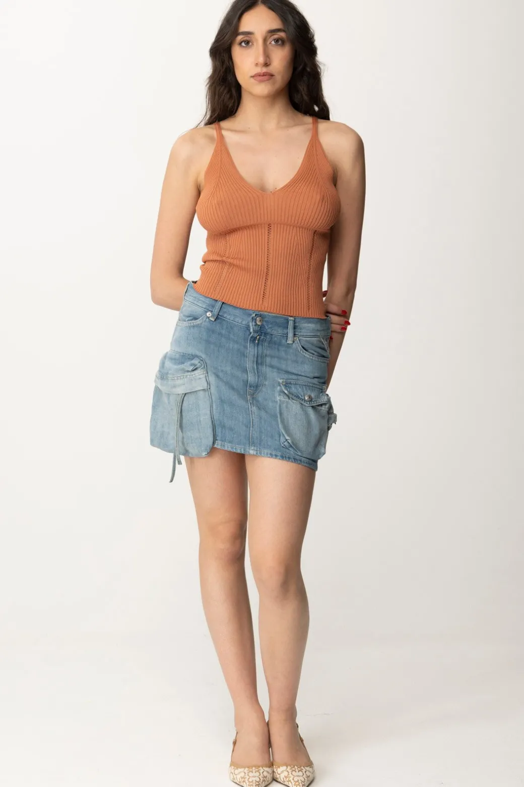 Donna Twin-set Top In Maglia con Traforature