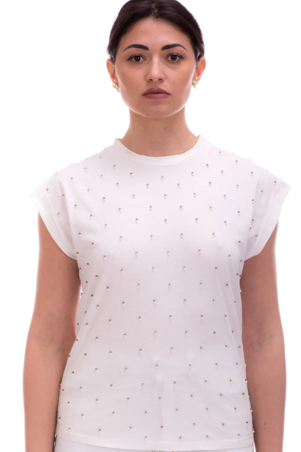 Donna Twin-set T-shirt con Perline