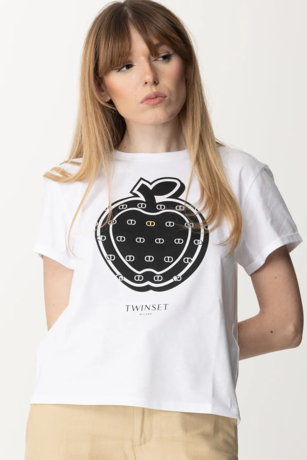 Donna Twin-set T-shirt con Stampa Mela