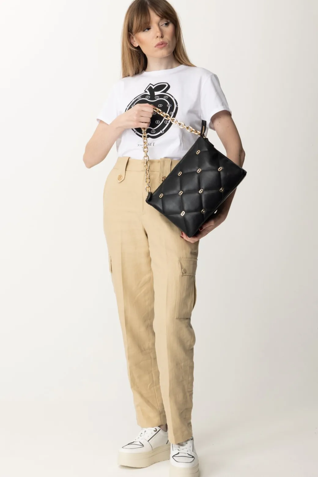 Donna Twin-set T-shirt con Stampa Mela