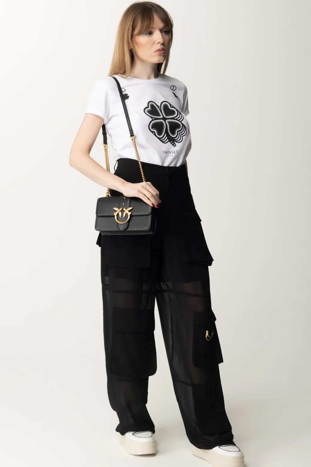 Donna Twin-set T-shirt con Stampa Quadrifoglio