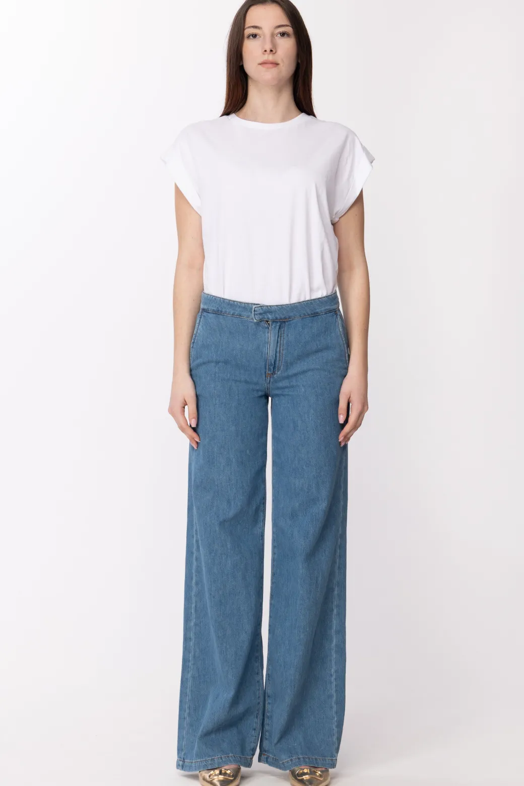 Donna Twin-set T-shirt Girocollo con Maniche Kimono