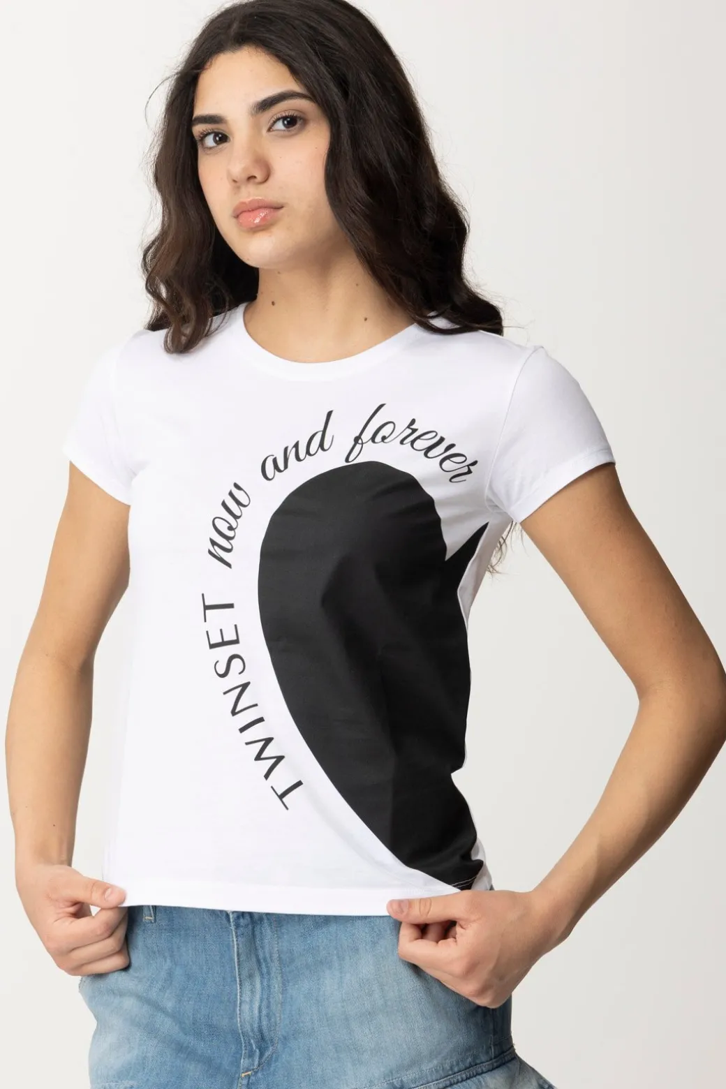 Donna Twin-set T-shirt Stampa Cuore