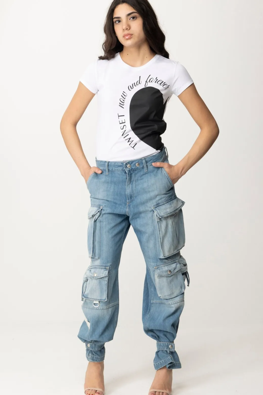 Donna Twin-set T-shirt Stampa Cuore