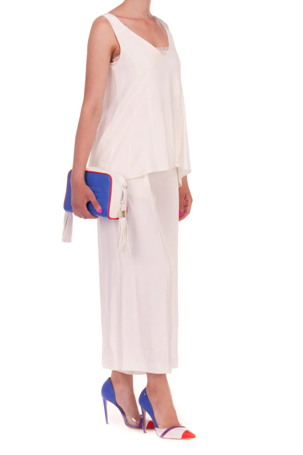 Donna Twin-set Tuta Ampia Effetto Completo