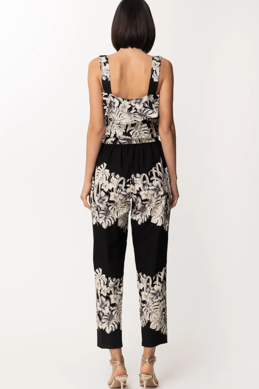 Donna Twin-set Tuta con Cintura e Stampa Floreale