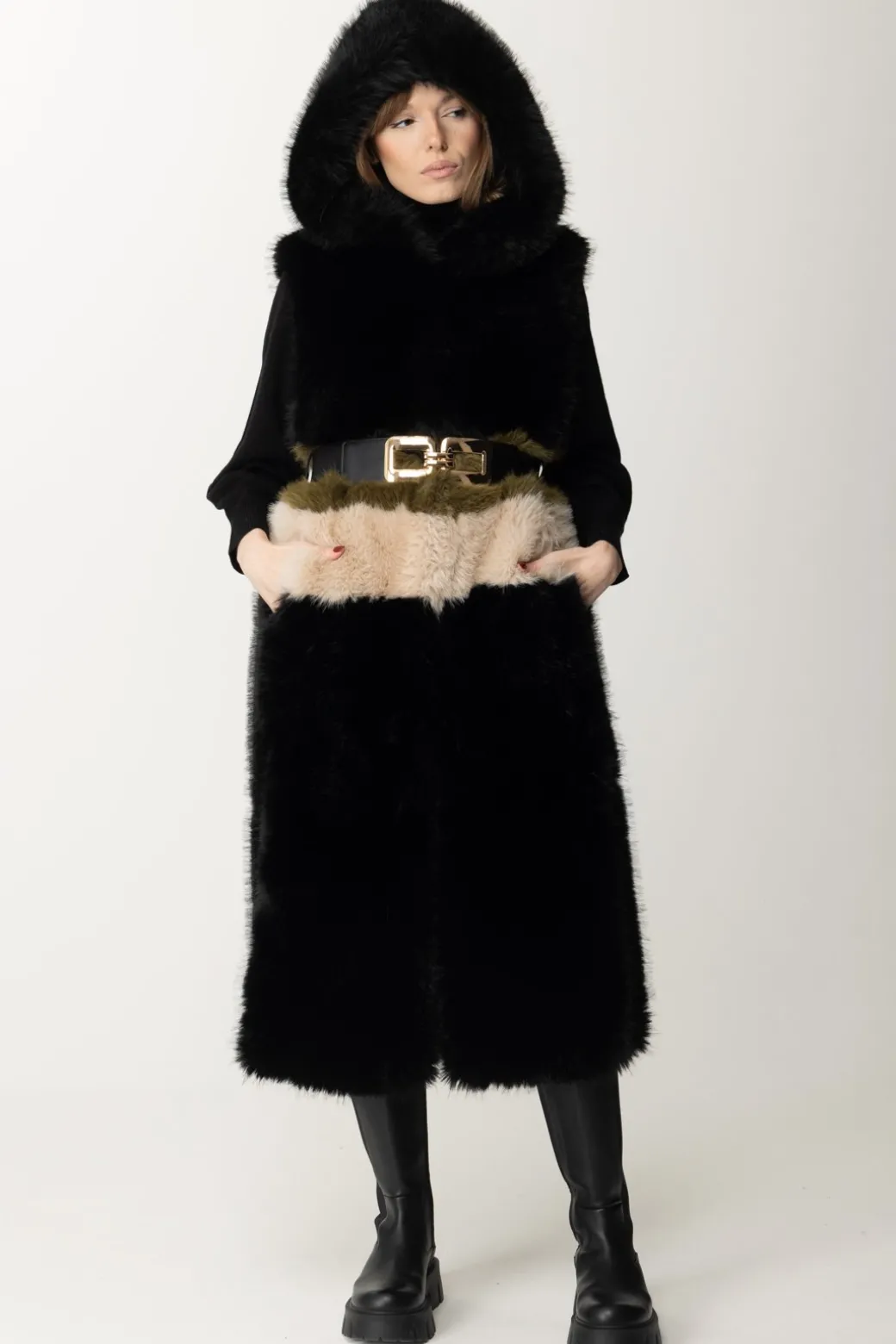 Donna Yes London Gilet In Ecopelliccia